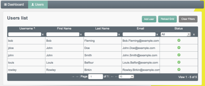 Mappings tab showing the users in the repo for Sample 3