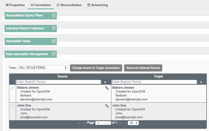 Admin UI Screen, Data Association Management