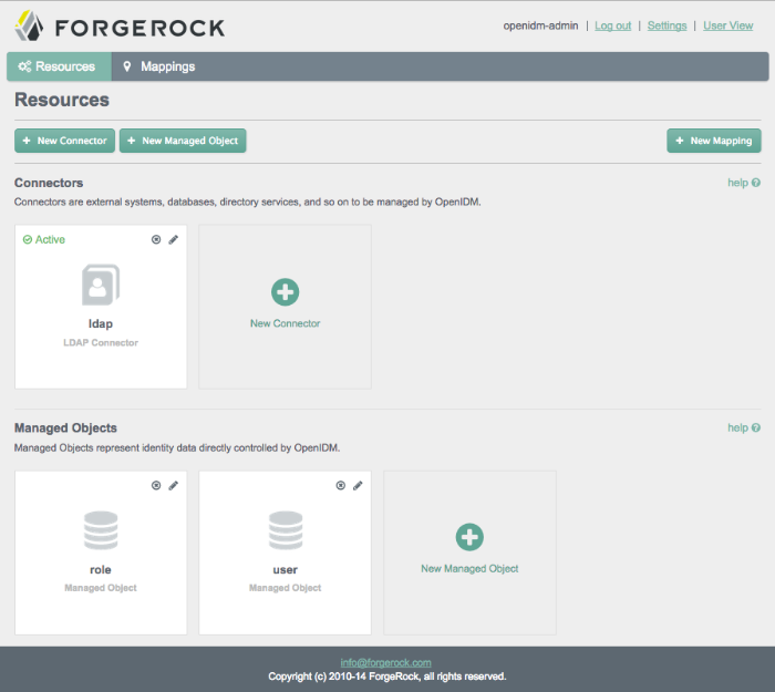 Initial Admin UI Screen
