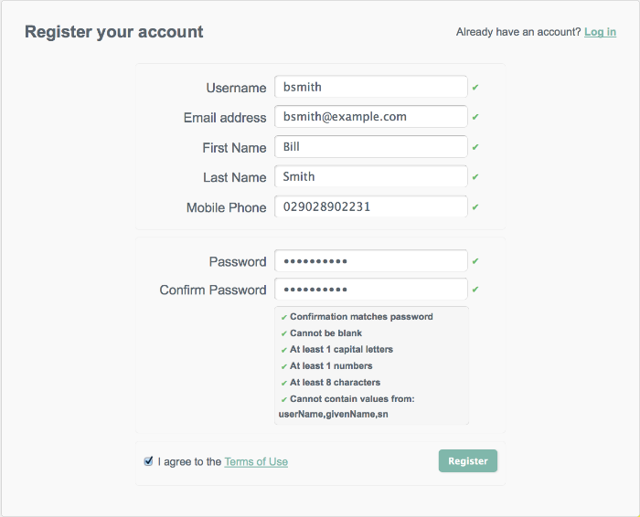 OpenIDM UI - Self Registration
