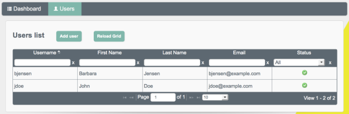 OpenIDM User View UI Administrator View - Users