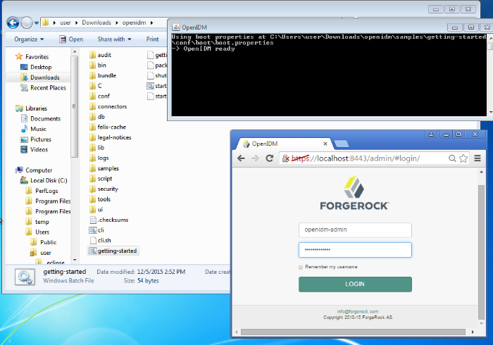 Starting OpenIDM in Windows