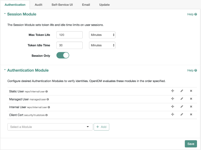 OpenIDM Authentication Modules