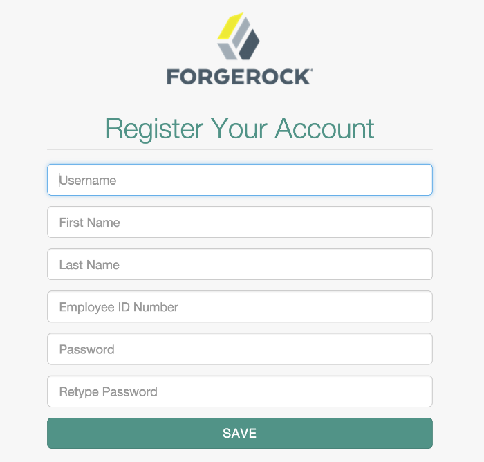 A Customized OpenIDM Self-Registration Screen