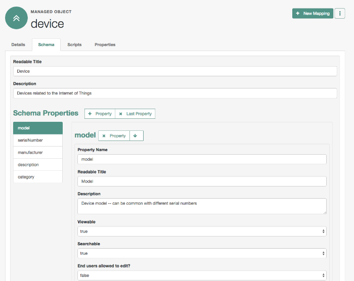 OpenIDM Admin UI - New Managed Object