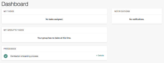 Provisioning Workflow - User Dashboard