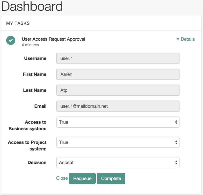 Accepting an access request