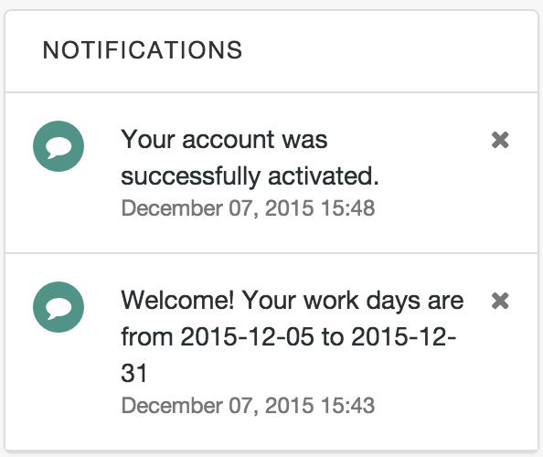 Notifications for newly activated user